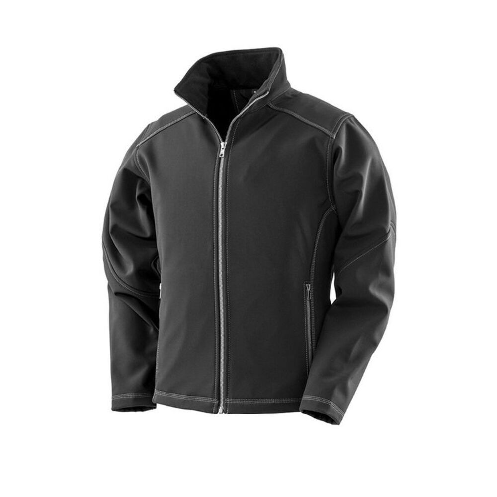 Result Work-Guard Womens/Ladies Treble Stitch Soft Shell Jacket / Black
